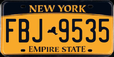 NY license plate FBJ9535