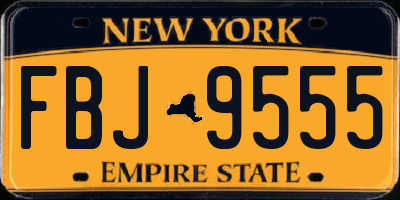 NY license plate FBJ9555