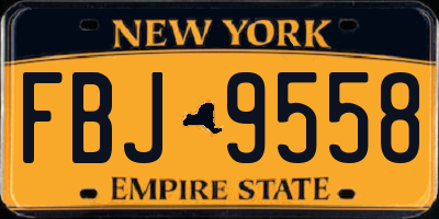 NY license plate FBJ9558