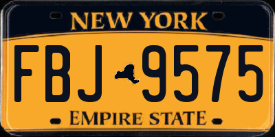 NY license plate FBJ9575