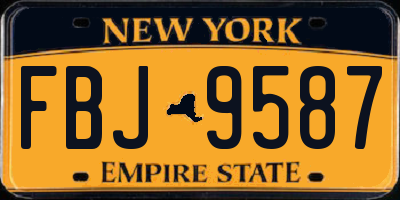 NY license plate FBJ9587