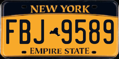 NY license plate FBJ9589