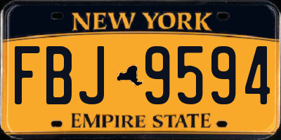NY license plate FBJ9594