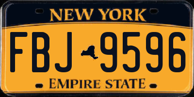 NY license plate FBJ9596