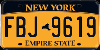 NY license plate FBJ9619