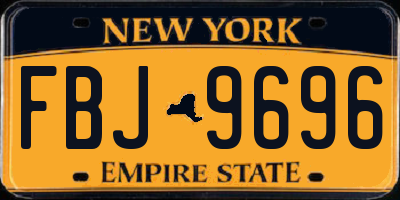 NY license plate FBJ9696