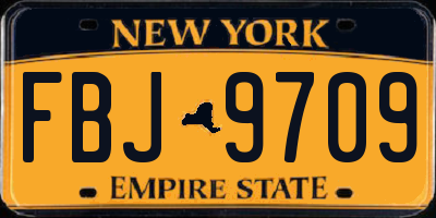 NY license plate FBJ9709