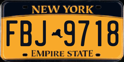 NY license plate FBJ9718