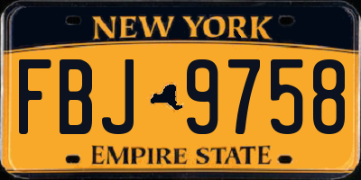 NY license plate FBJ9758