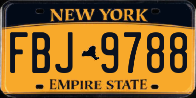 NY license plate FBJ9788
