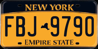 NY license plate FBJ9790