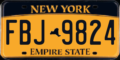 NY license plate FBJ9824