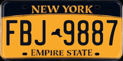 NY license plate FBJ9887