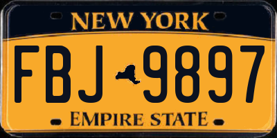 NY license plate FBJ9897
