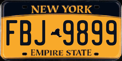 NY license plate FBJ9899