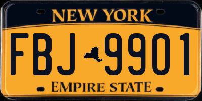 NY license plate FBJ9901