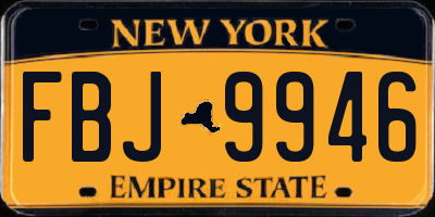 NY license plate FBJ9946