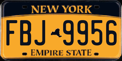 NY license plate FBJ9956
