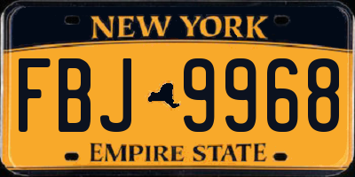 NY license plate FBJ9968