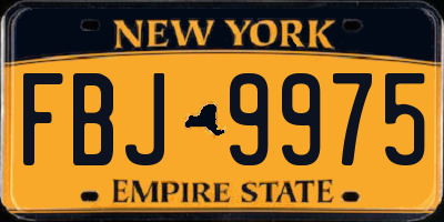 NY license plate FBJ9975