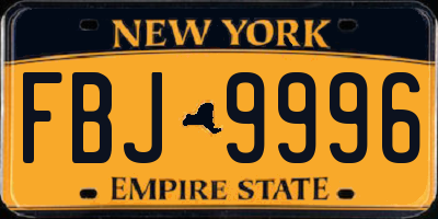 NY license plate FBJ9996