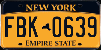 NY license plate FBK0639