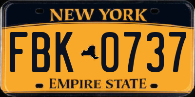 NY license plate FBK0737