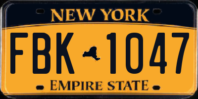 NY license plate FBK1047