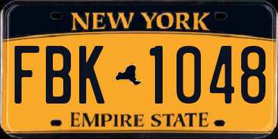 NY license plate FBK1048
