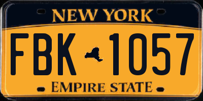 NY license plate FBK1057
