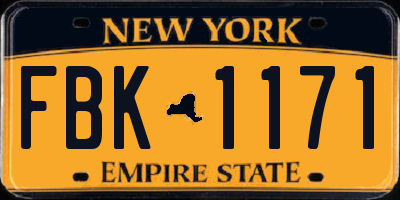 NY license plate FBK1171