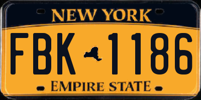 NY license plate FBK1186