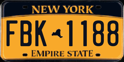 NY license plate FBK1188