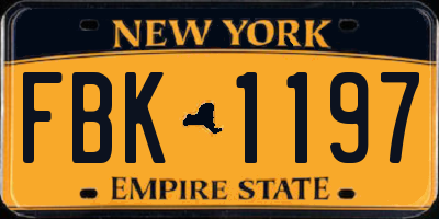 NY license plate FBK1197