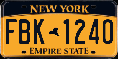 NY license plate FBK1240