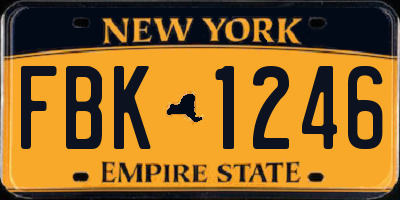 NY license plate FBK1246