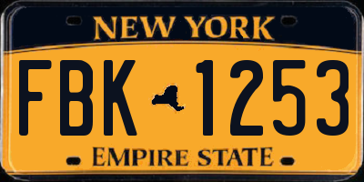 NY license plate FBK1253