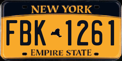 NY license plate FBK1261