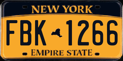 NY license plate FBK1266