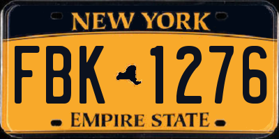 NY license plate FBK1276