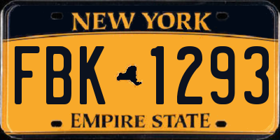 NY license plate FBK1293