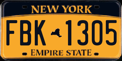 NY license plate FBK1305