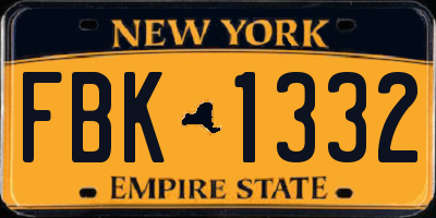 NY license plate FBK1332