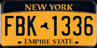 NY license plate FBK1336