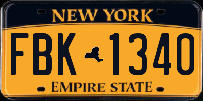 NY license plate FBK1340