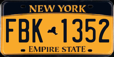 NY license plate FBK1352