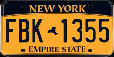 NY license plate FBK1355