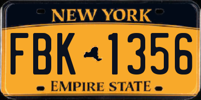 NY license plate FBK1356
