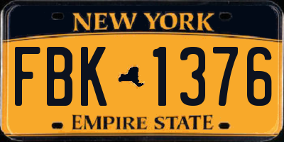 NY license plate FBK1376