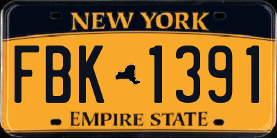 NY license plate FBK1391